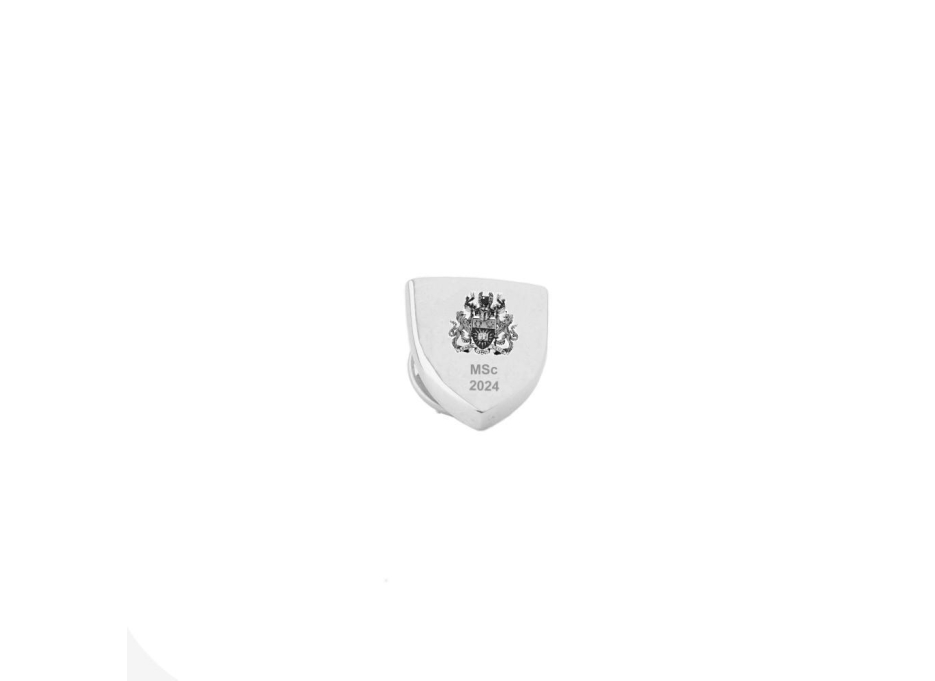 Personalised Shield Pin Badge, Sterling Silver