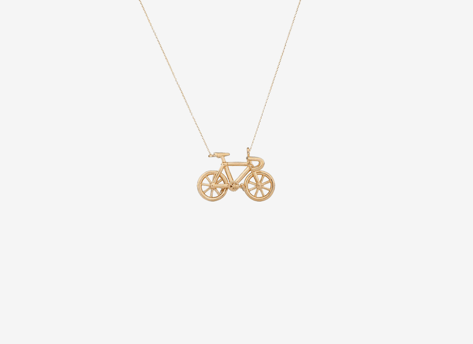 Bicycle Pendant, 18ct Yellow Gold Plated Sterling Silver